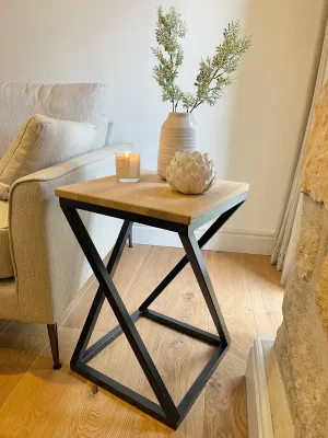 Twisted Oak Top Side End Table