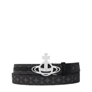 Vivienne Westwood Silver Orb Line Reversible Belt