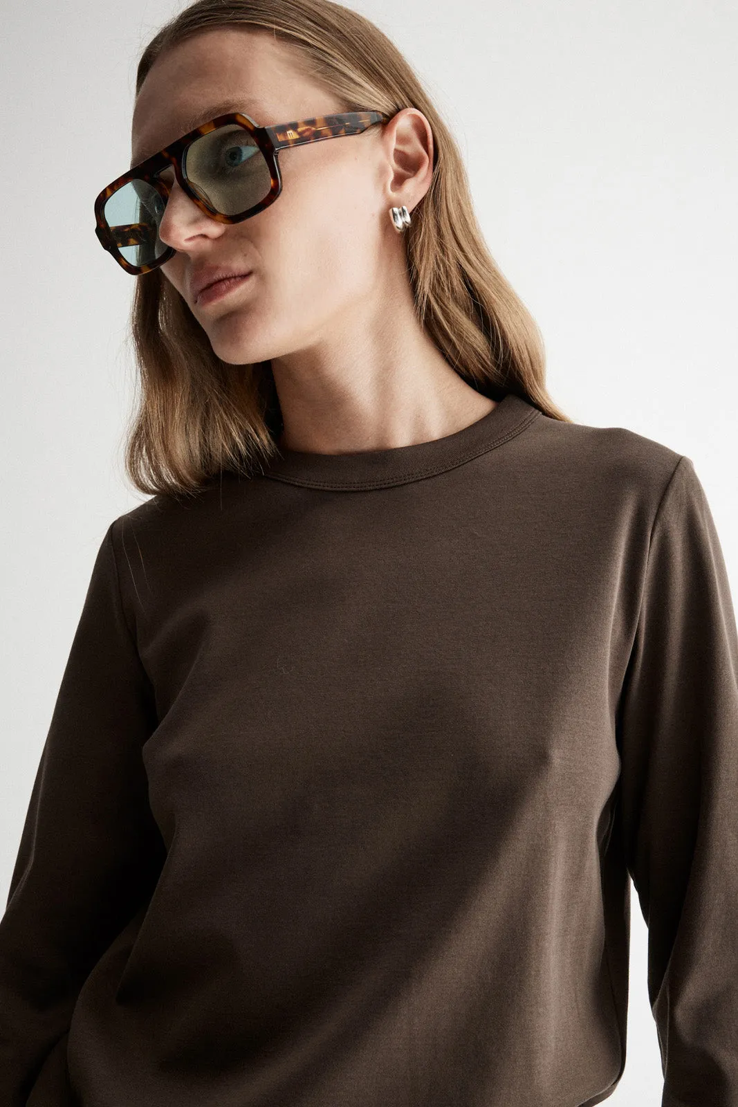 Zoe Long Sleeve Tee Chocolate